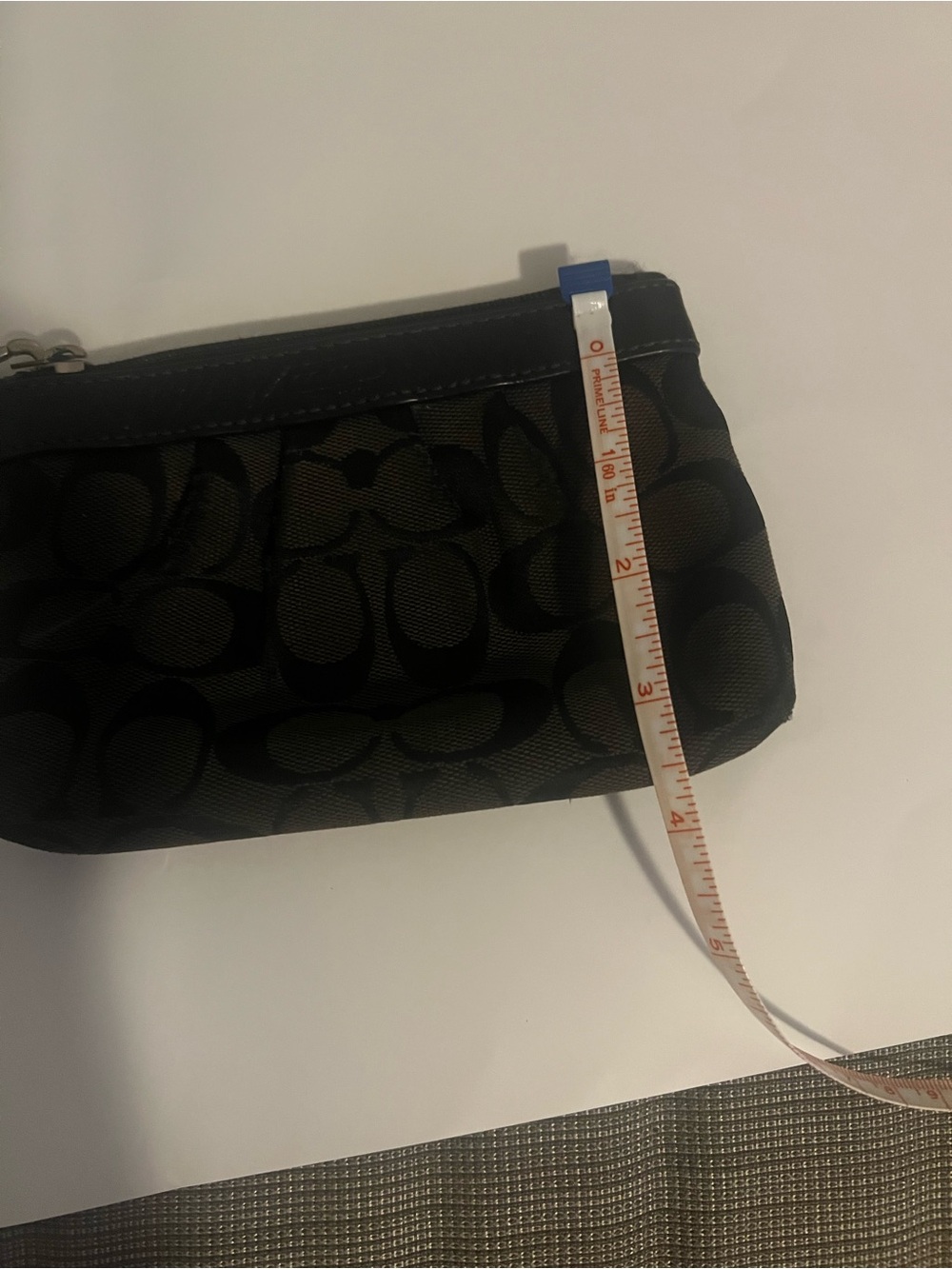 Coach Black Signature Jacquard Wristlet Pouch